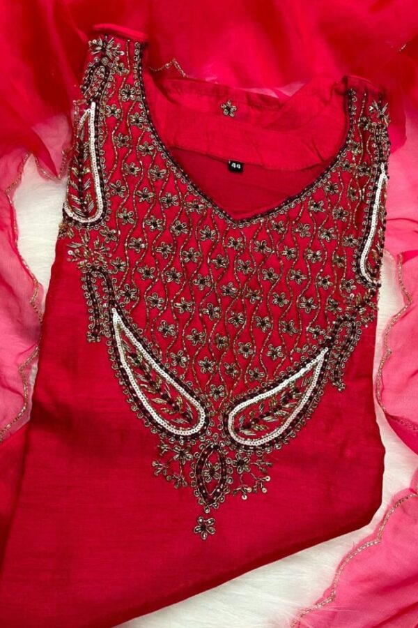 Embroidered Kurta set with comfy pants and Dupatta